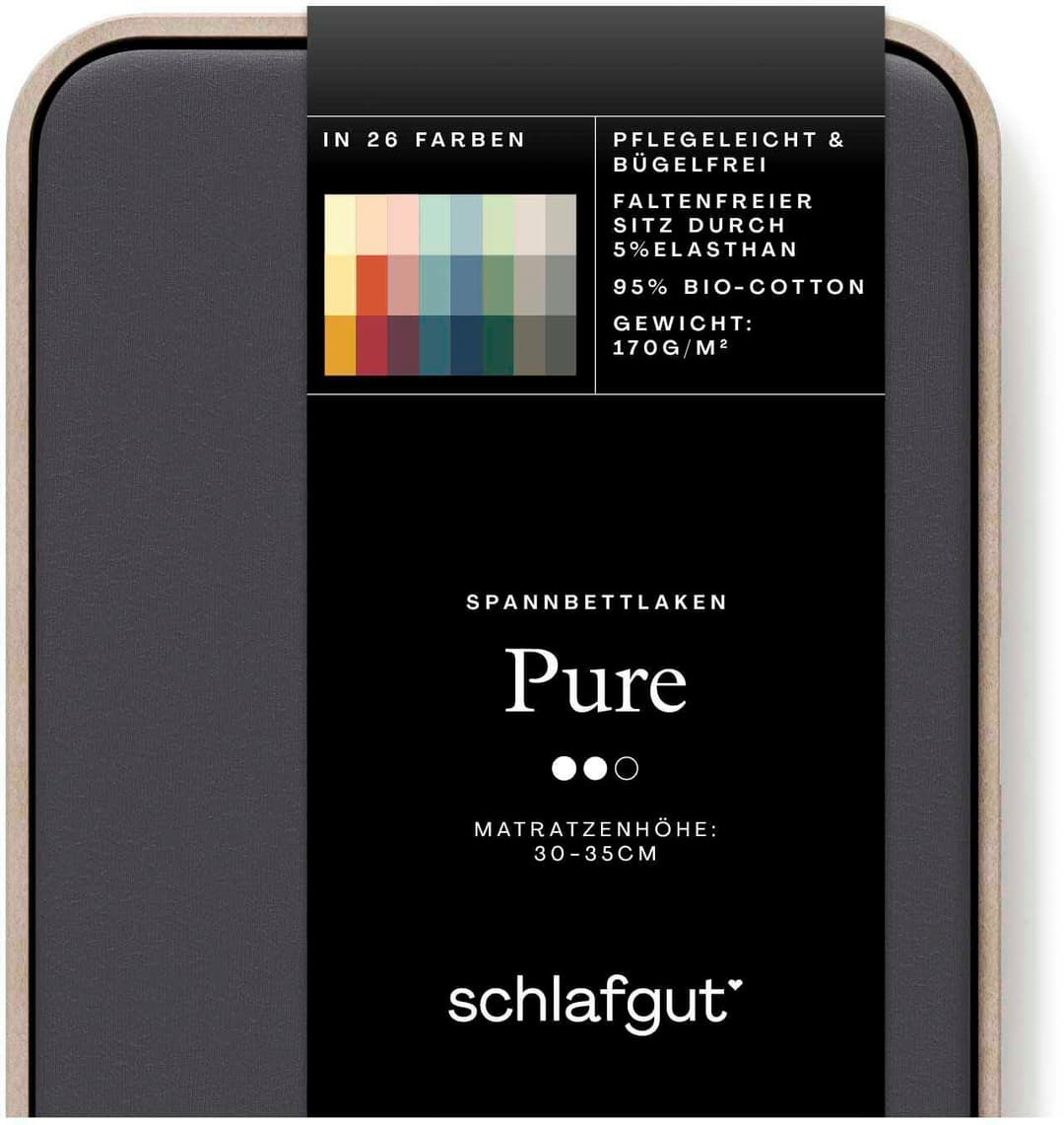 Schlafgut Spannbettlaken PURE | Grau