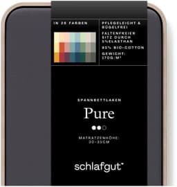 Schlafgut Spannbettlaken PURE | Grau