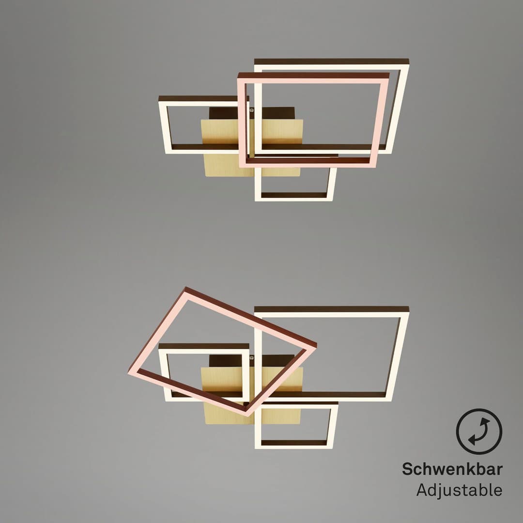 Briloner Leuchten LED Deckenleuchte FRAME | Braun