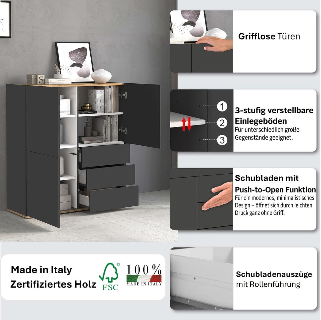 OTTO home Highboard GARDA | Grau