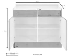 wiho Küchen Unterschrank Flexi2 | Beige