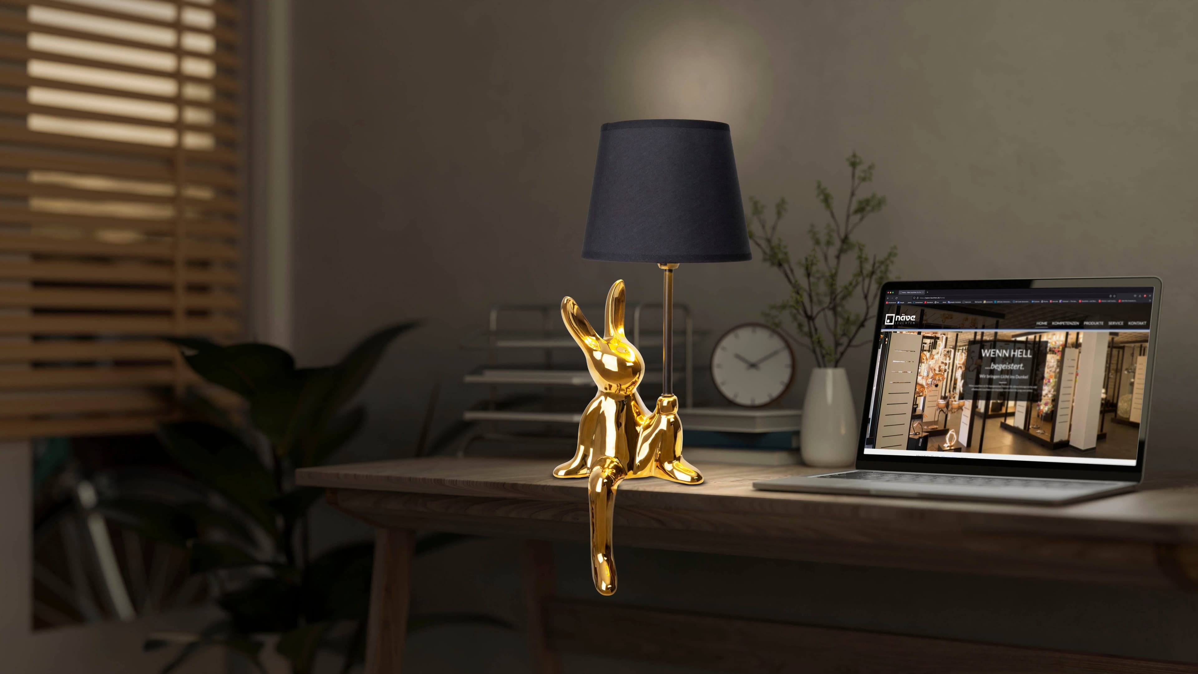 Näve Tischleuchte Helge Hase | Gold