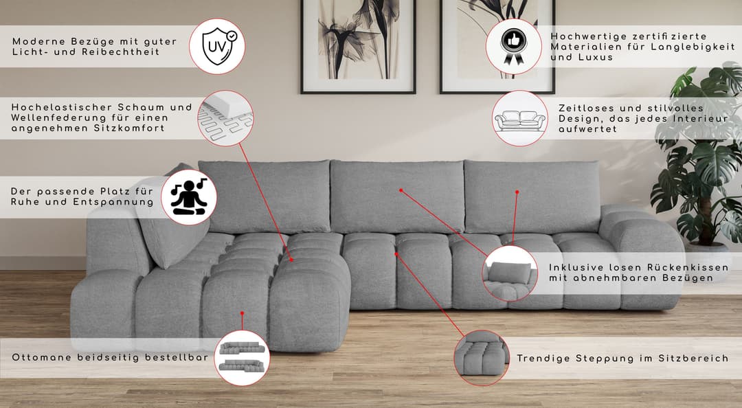 OTTO home Ecksofa AZITA | Beige
