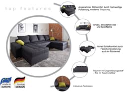 COLLECTION AB Wohnlandschaft Josy XL U-Form | Blau