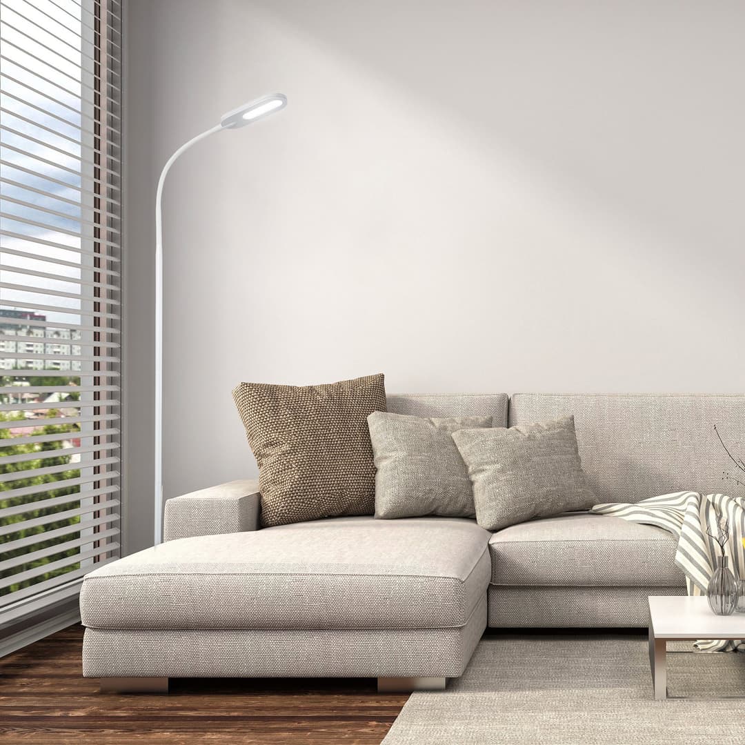 B.K.Licht LED Stehlampe | Weiß
