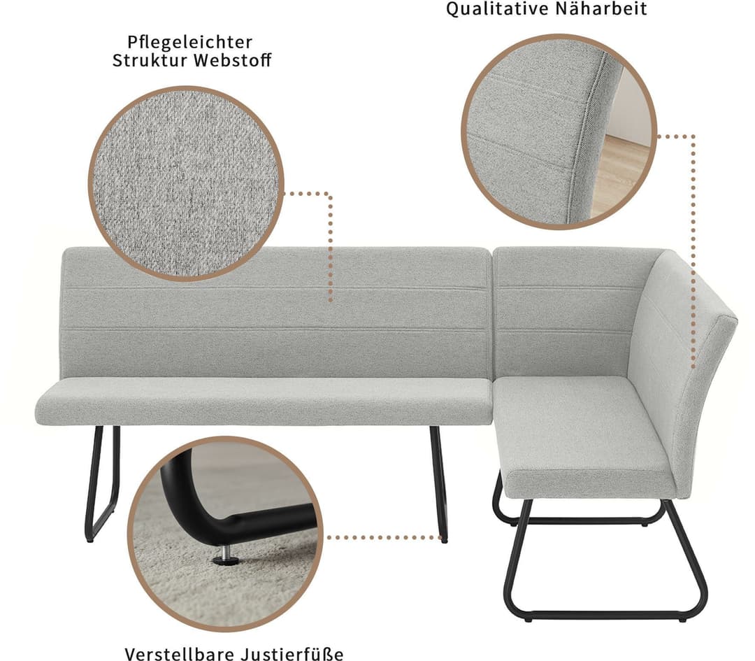 OTTO home Eckbank Blee | Grau