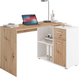 FMD Eckschreibtisch AUGSBURG | Holztöne