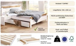 OTTO home Massivholzbett CAPRE | Weiß