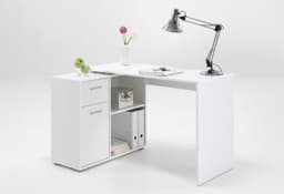 FMD Eckschreibtisch AUGSBURG | Weiß