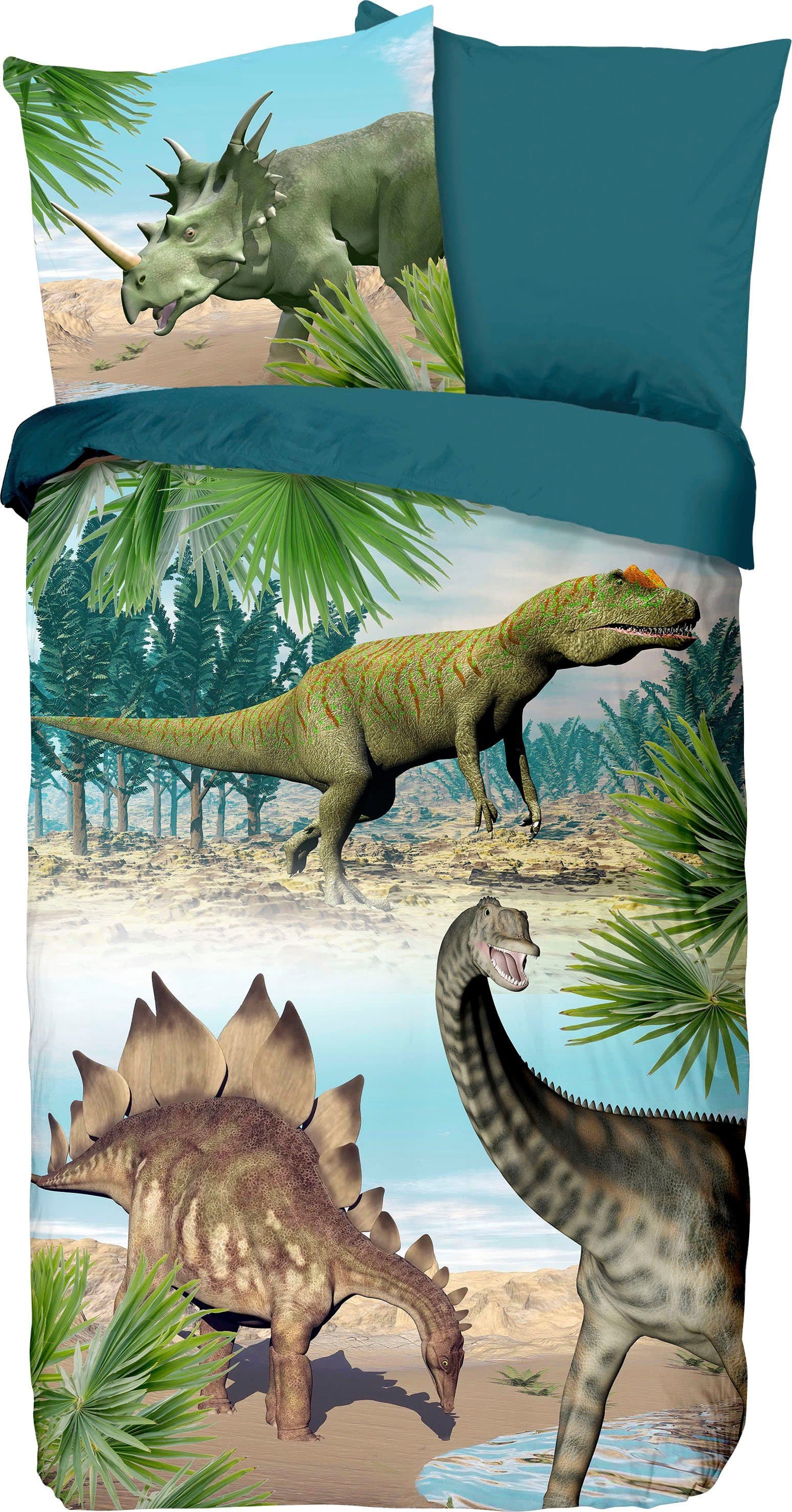 good morning Babybettwäsche Dino | Mehrfarbig