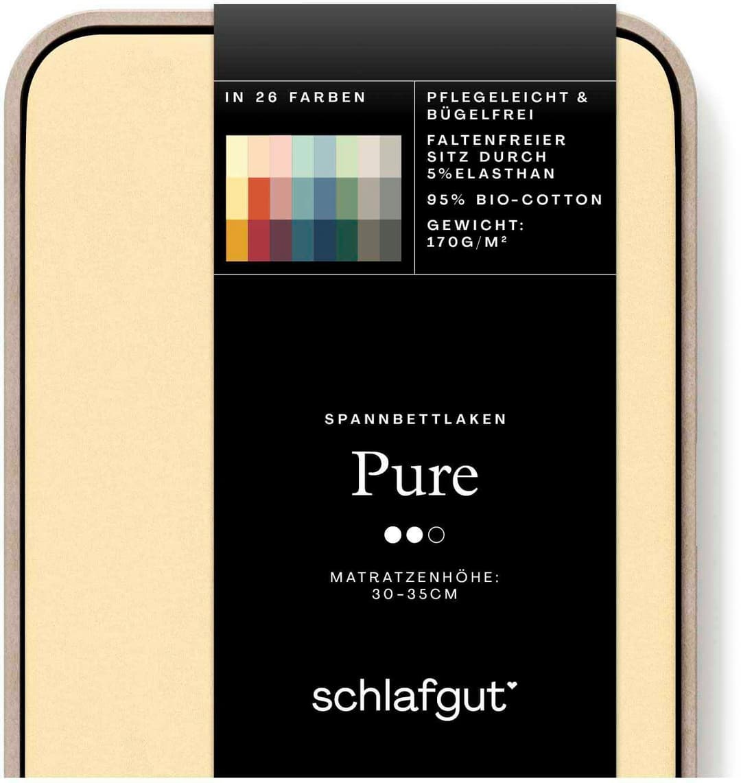 Schlafgut Spannbettlaken PURE | Gelb