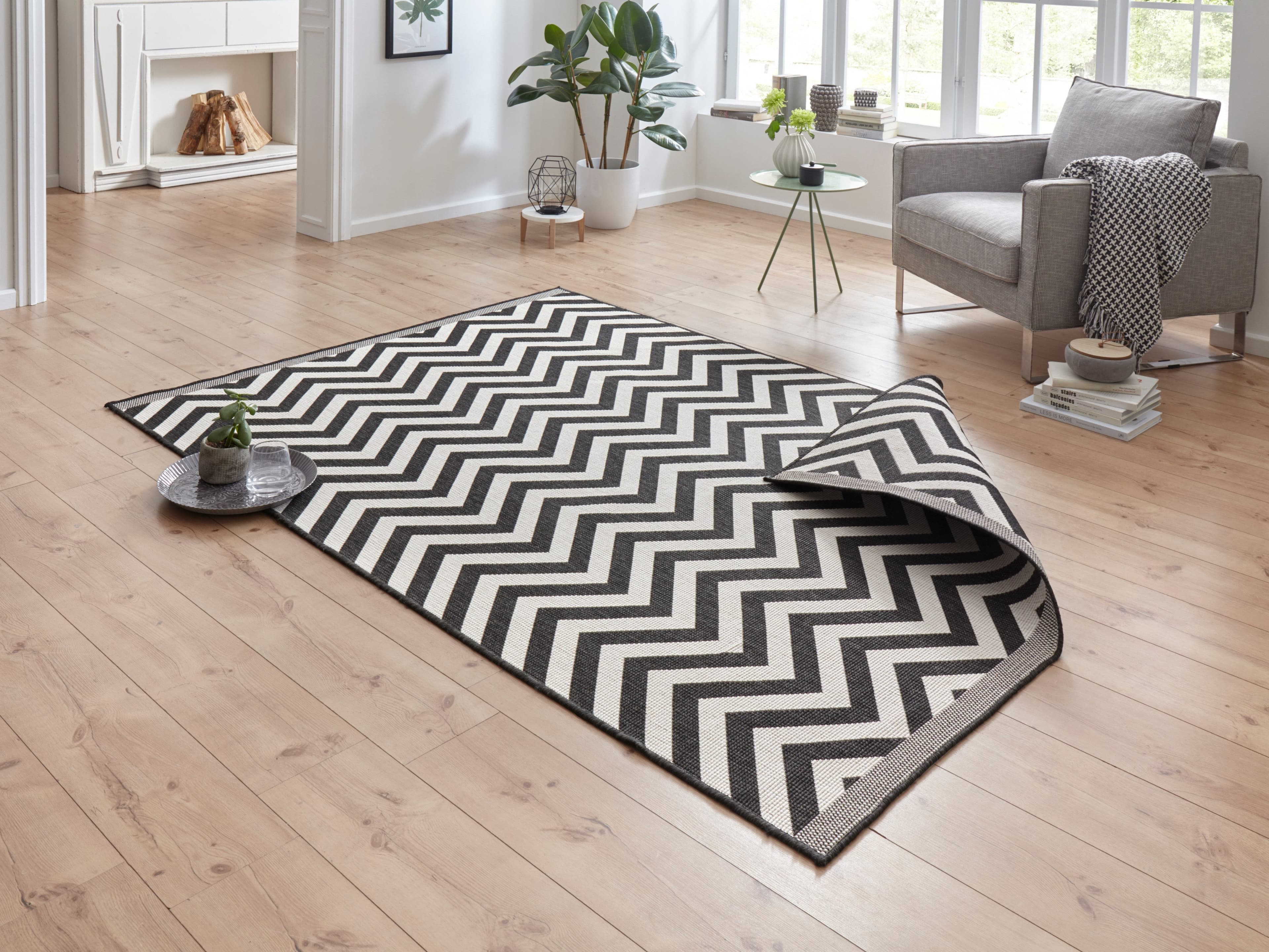 HANSE Home Teppich Palma Wendeteppich | Schwarz