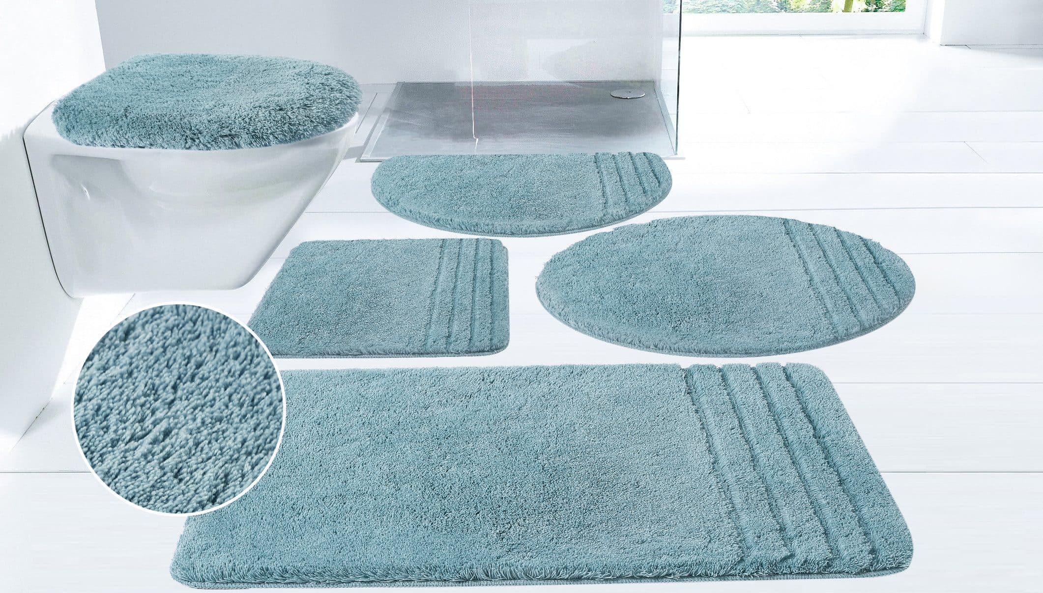 Möve Badematte Loft | Blau