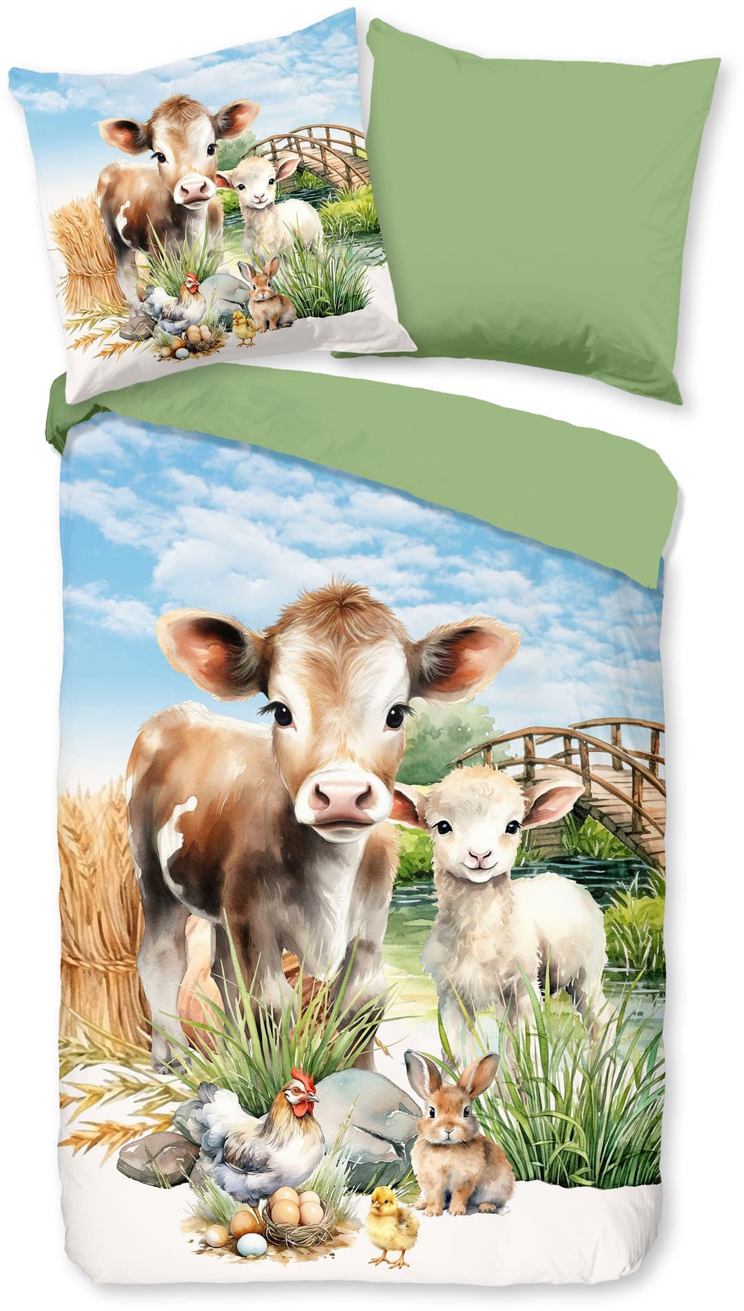 PURE luxury collection Kinderbettwäsche Farm animals | Mehrfarbig