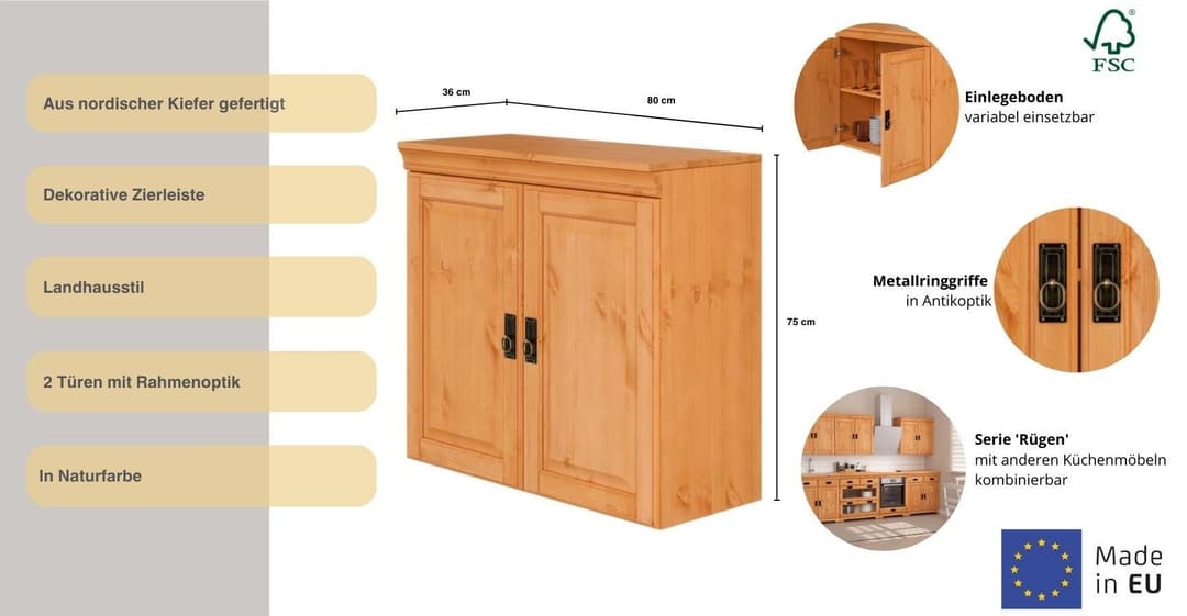 OTTO home Hängeschrank Rügen | Holztöne