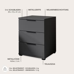 Schlafkontor Nachtkommode Smilla | Grau
