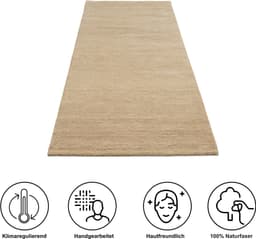 THEKO Wollteppich Gabbeh Uni | Beige