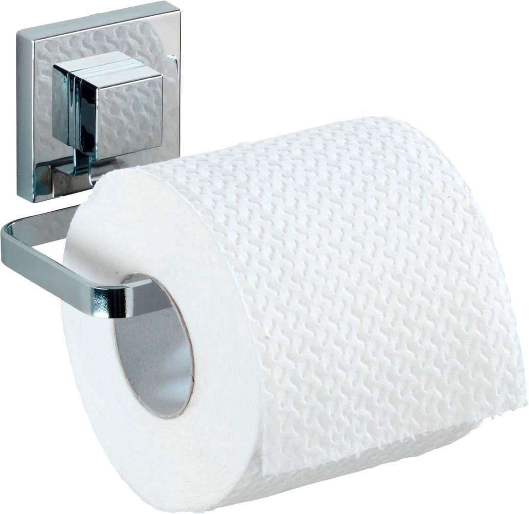 WENKO Toilettenpapierhalter Quadro, Vacuum-Loc | Silber