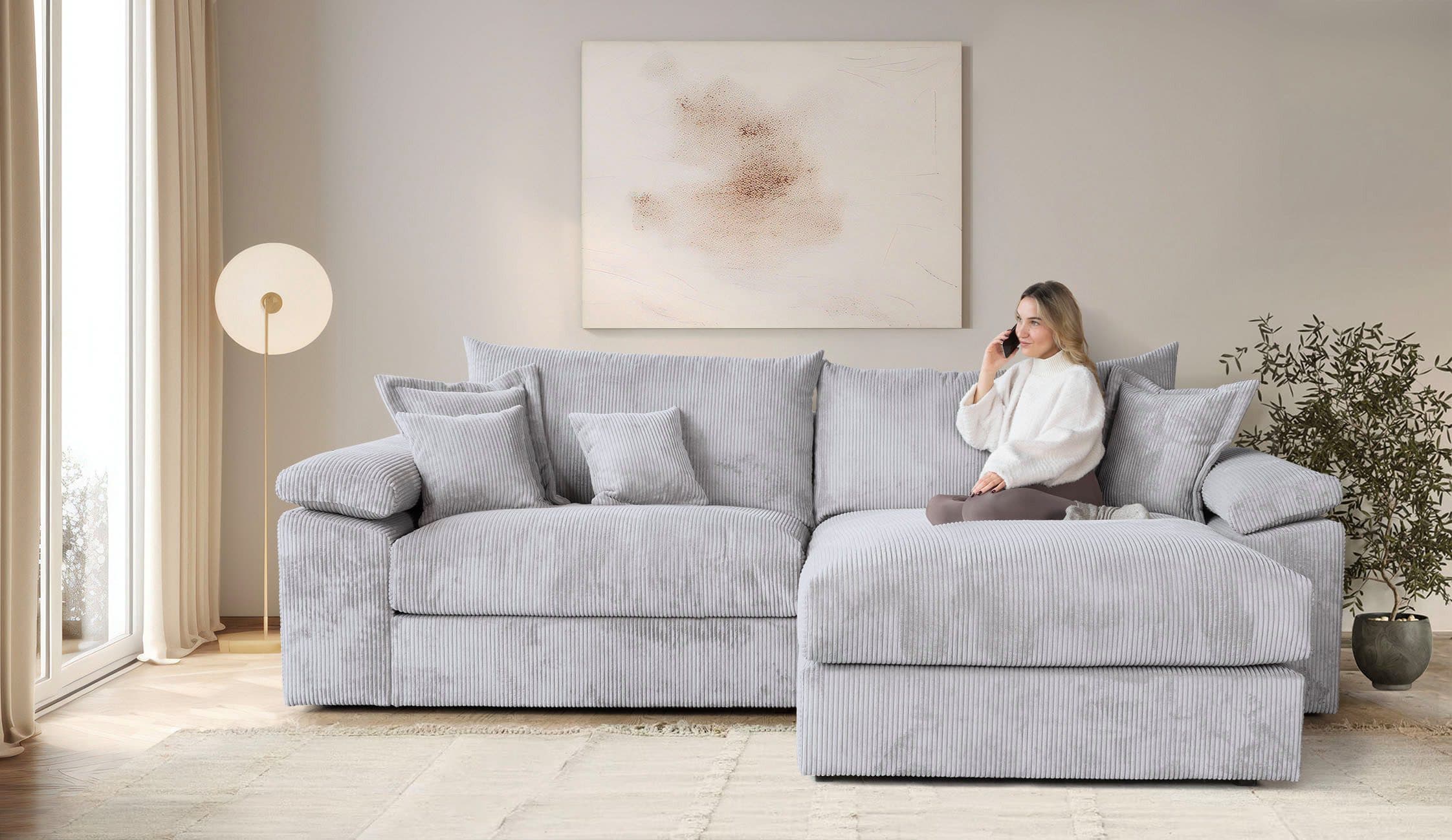 Home affaire Ecksofa Soft&Cosy XXL L-Form | Grau