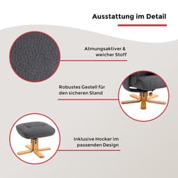 Duo Collection TV-Sessel Bordeaux | Grau