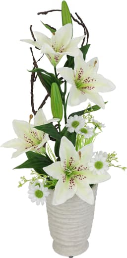 Kunstpflanze Lilien | Weiß