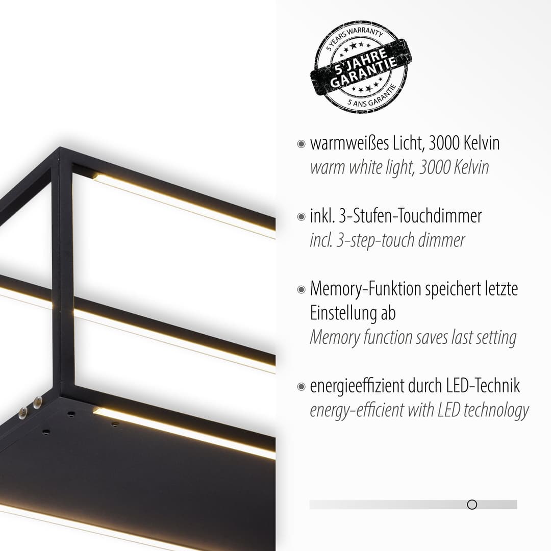 OTTO home LED Pendelleuchte Civva | Schwarz