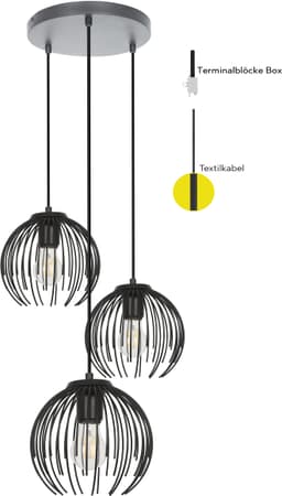OTTO home Pendelleuchte Tonnia | Schwarz