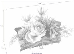 Kunstpflanze Gesteck Rose in Schale | Mehrfarbig