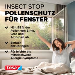 tesa Insektenschutz-Fensterrahmen Pollenschutzgitter | Schwarz