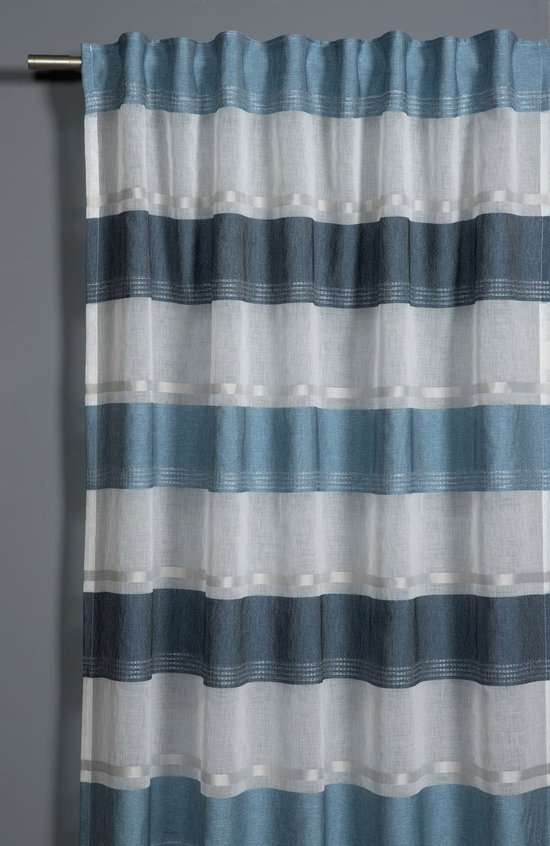 GARDINIA Gardine Schal mit Gardinenband Etamine | Blau