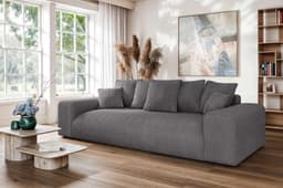 Home affaire Big-Sofa LAKESIDE 3-Sitzer Schlafsofa | Grau