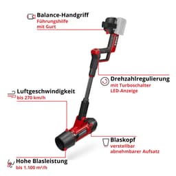 Einhell Akku-Laubbläser PROFESSIONAL GP-LB 36/270 Li E | Mehrfarbig