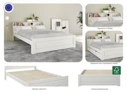 OTTO home Massivholzbett FLAVION | Weiß