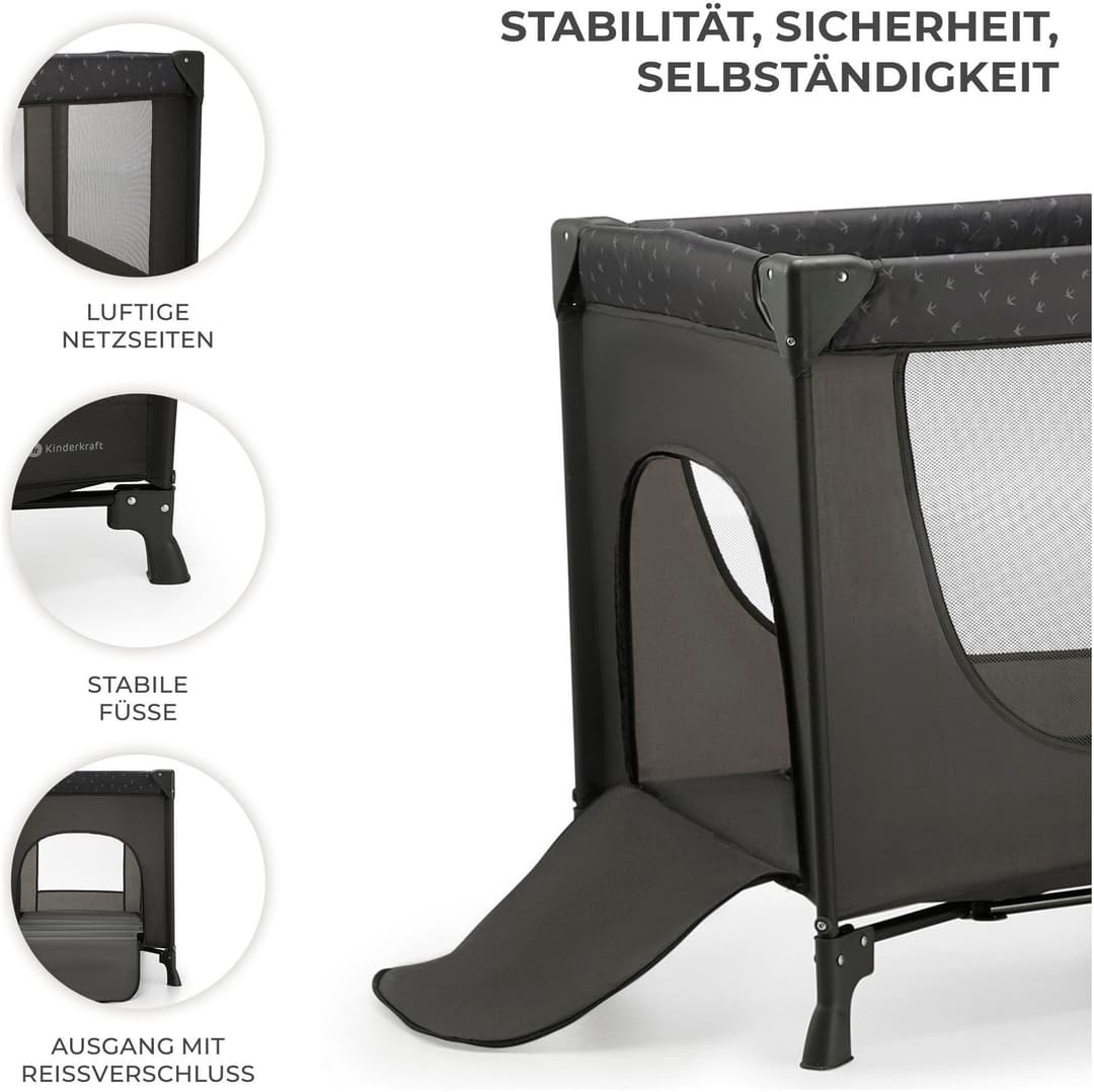 Kinderkraft JOY LIGHT Baby-Reisebett | Grau