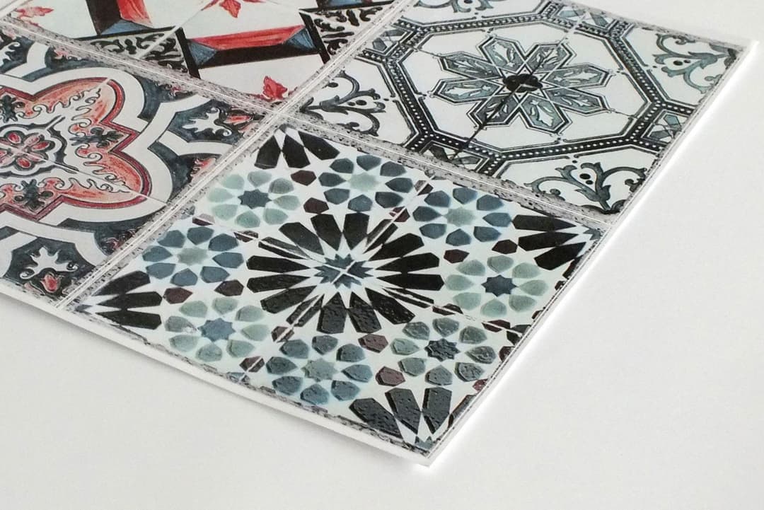 queence Fliesenaufkleber Unifarben (Set) | Grau