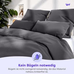 Wolkenfeld Bettwäsche Mikrofaser 4 tlg | Grau