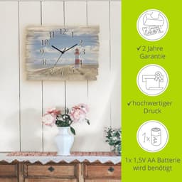 Artland Wanduhr Leuchtturm Sylt | Mehrfarbig
