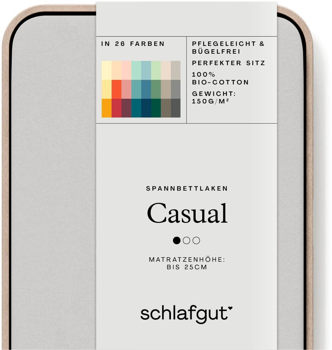 Schlafgut Spannbettlaken CASUAL | Grau