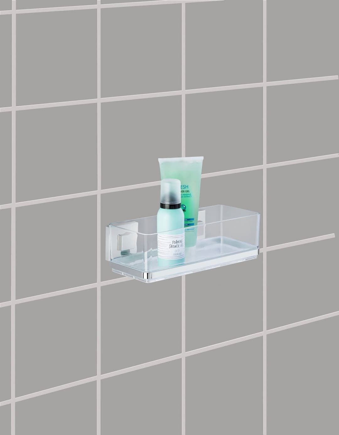 Wenko Duschablage Vacuum-Loc Quadro | Silber