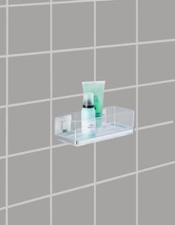 Wenko Duschablage Vacuum-Loc Quadro | Silber