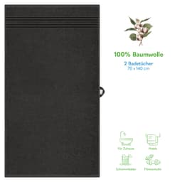 HAMMETEX Duschtuch 2er Set | Grau