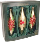 Krebs Glas Lauscha Weihnachtsstern & Beeren | Gold 3