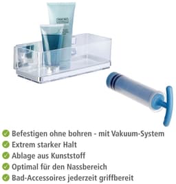 Wenko Duschablage Vacuum-Loc Quadro | Silber