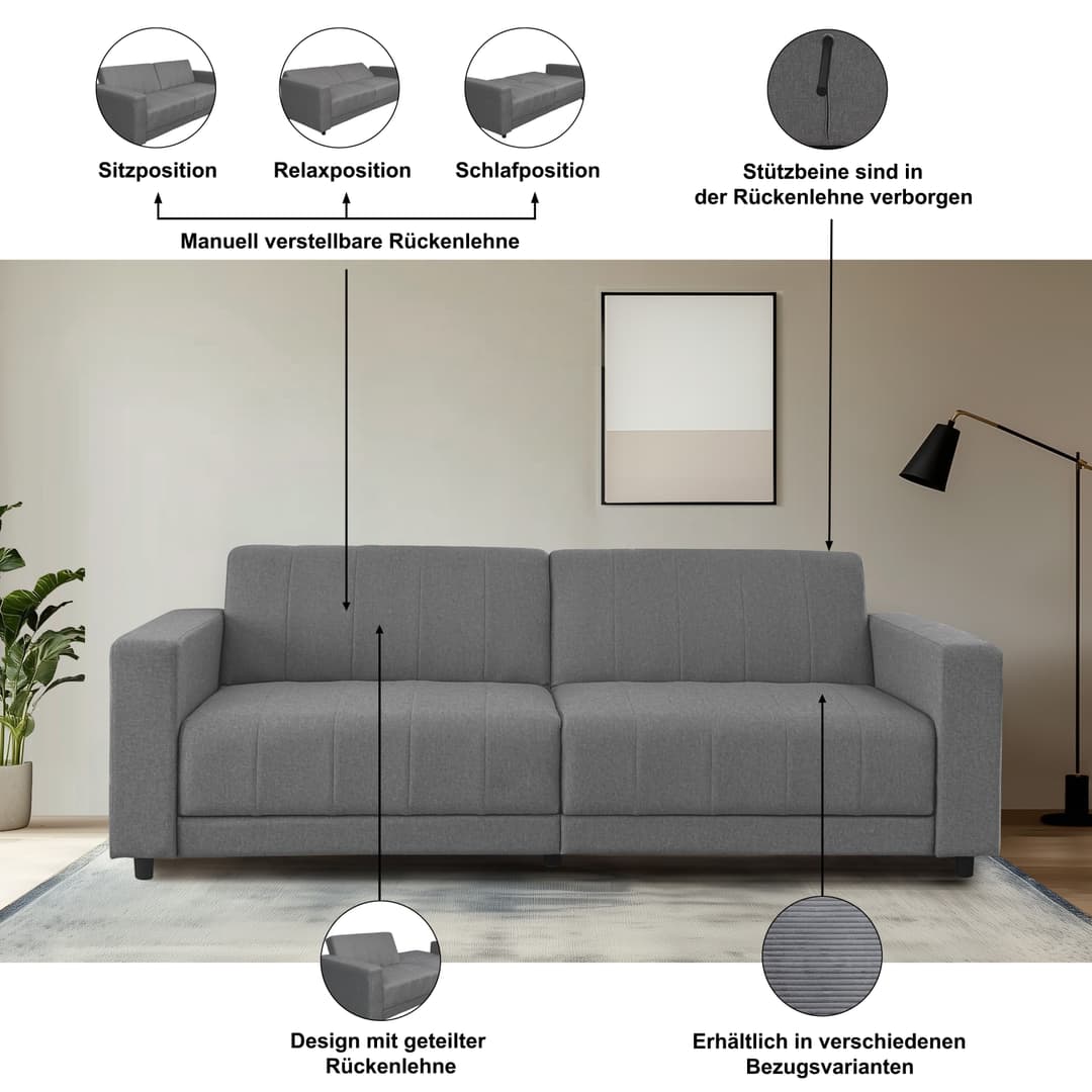 Dorel Home Allie II Schlafsofa | Grau