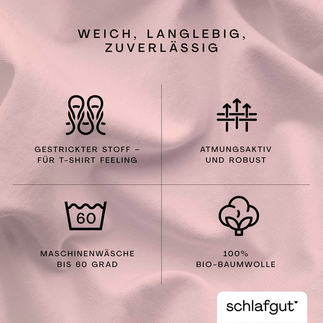 Schlafgut CASUAL Spannbettlaken | Rosa