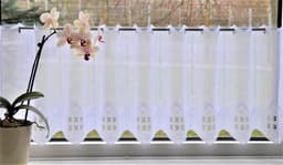 Stickereien Plauen Scheibengardine Häuser | Weiß