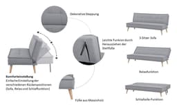 INOSIGN Schlafsofa MENDOTA | Grau