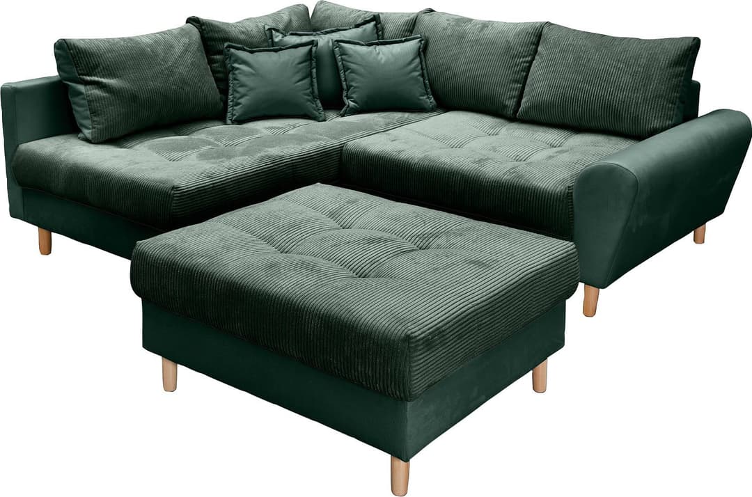 Home affaire Ecksofa Rice L-Form | Grün