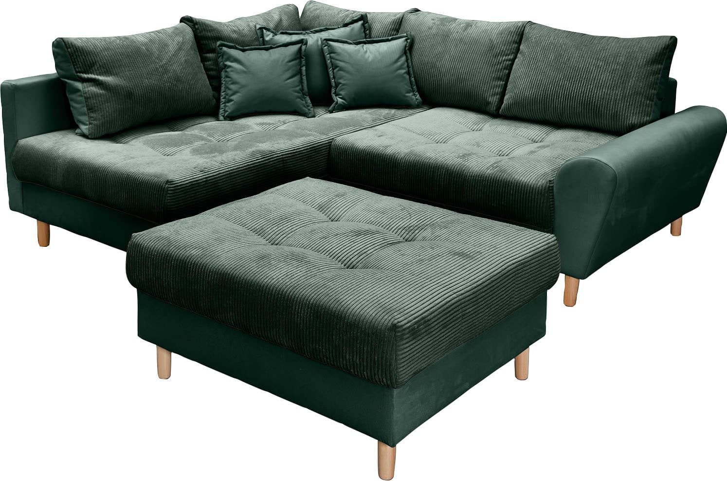 Home affaire Ecksofa Rice L-Form | Grün