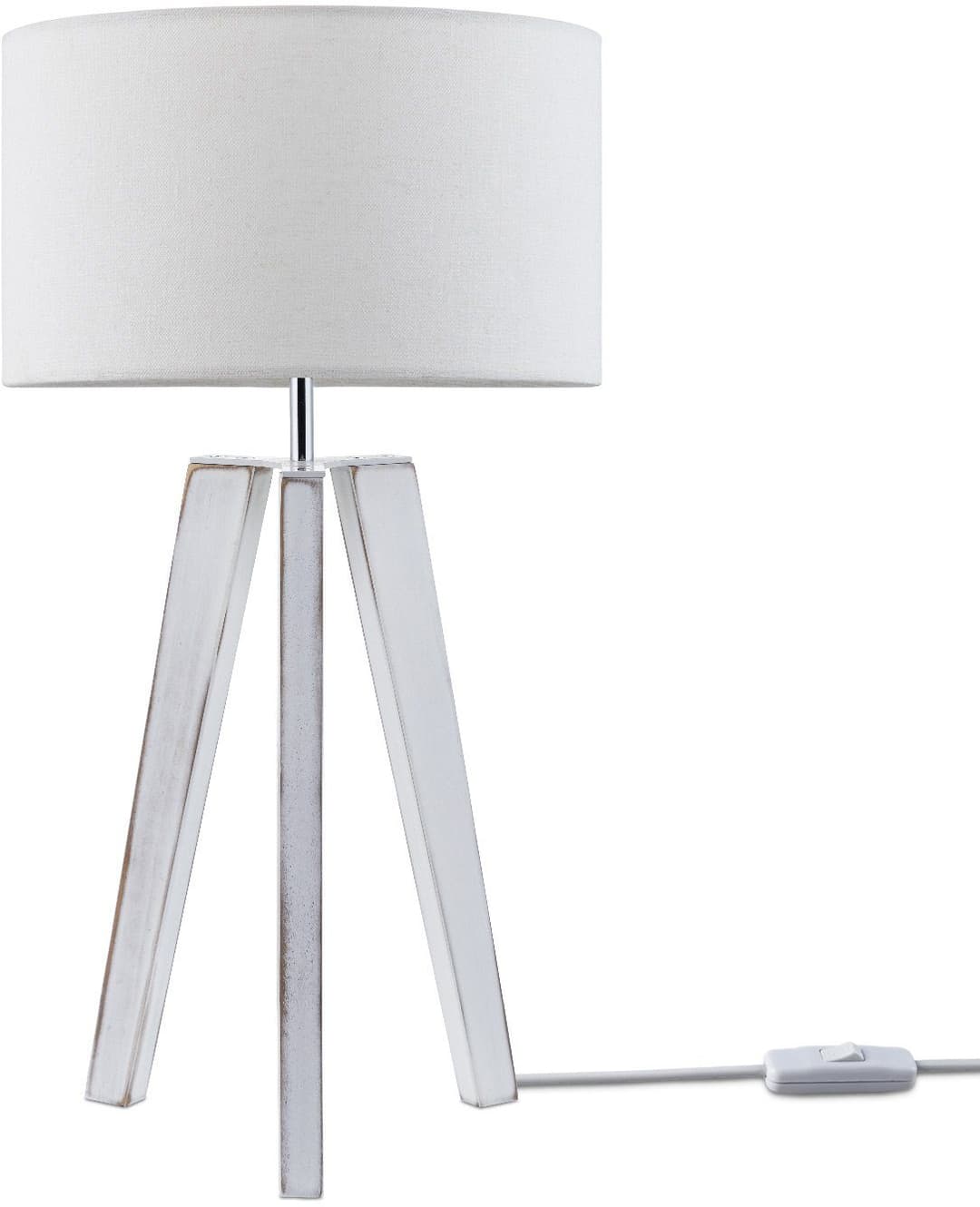 Paco Home Tischleuchte Canvas | Weiß